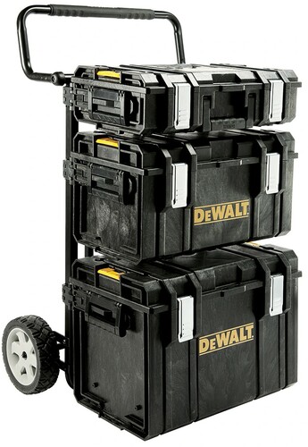 Zestaw 8 narzędzi + 4 x 5Ah + ładowarka + 3 kufry + wózek DeWALT DCK854P4 12
