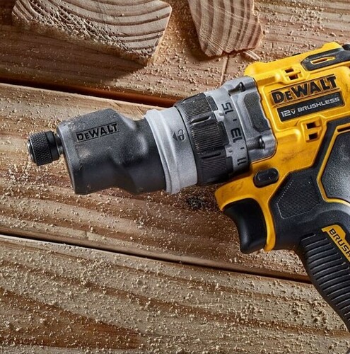 Wiertarko-wkrętarka 12V z wymiennymi głowicami 57Nm b/aku + walizka DeWALT DCD703NT 3