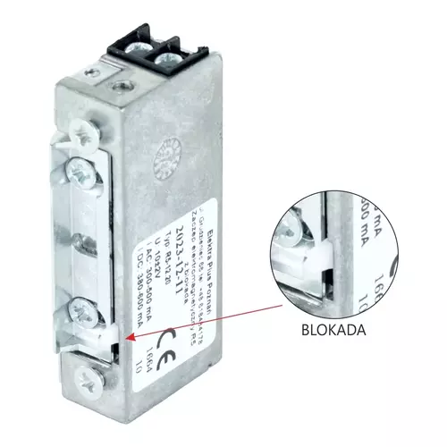 Elektrozaczep R5-12.60 AC/DC z pamięcią wewnętrzną, z blokadą 2