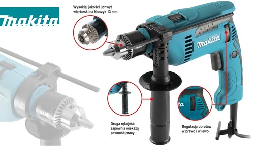 Wiertarka udarowa 680W Makita HP1640 10