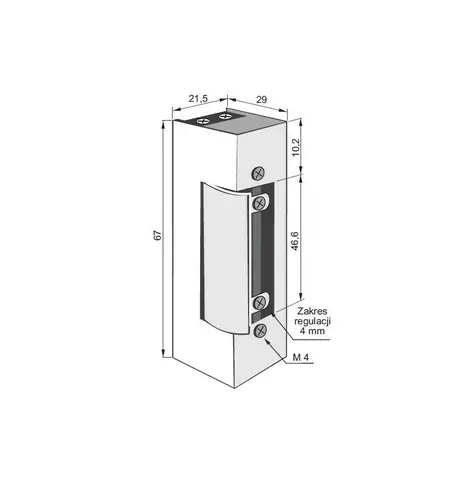 Elektrozaczep z blokadą i pamięcią 12-24V AC/DC Łucznik Lockpol 1743R 6