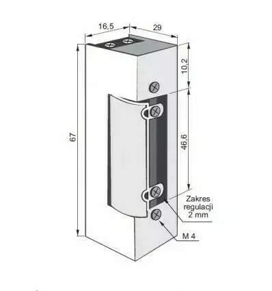 Elektrozaczep rewersyjny 24V DC Łucznik Lockpol 1411RF 7