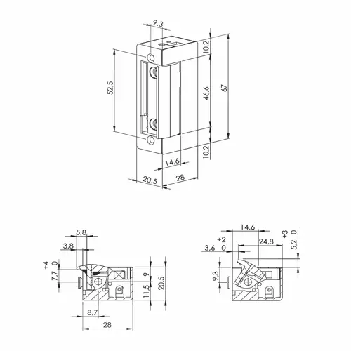 Elektrozaczep rewersyjny 12V DC LOB RE-54N512F-10-00 5