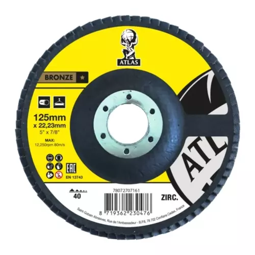 Zestaw 100 szt. tarcz do cięcia metalu 125x1x22,23 płaska Atlas 66252850224 + lamelka 125 GRATIS 3