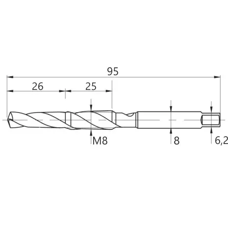 Wiertło-gwintownik M-8 FANAR 2
