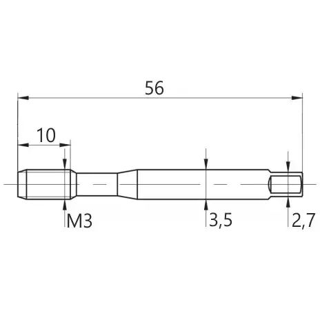 Gwintownik M3 DIN371B HSSE-INOX Hardlube FANAR 2