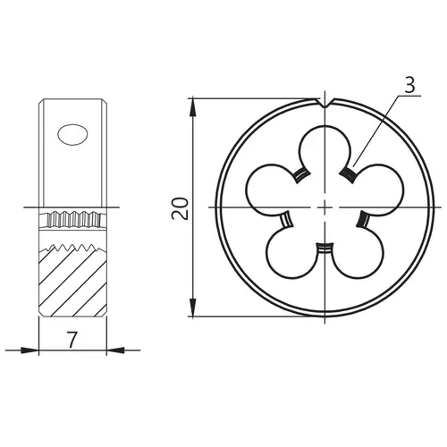 Narzynka ze stali szybkotnącej M5 DIN-223 HSS FANAR 2
