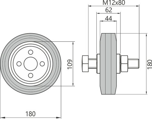 Koło d-180 metal-guma 51 2