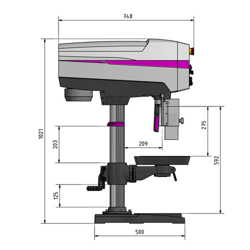 Wiertarka stołowa Optimum OPTIdrill DP 26-T (400 V) 7
