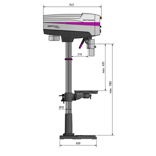 Wiertarka stojąca Optimum OPTIdrill DP 33V 8