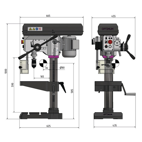 Wiertarka stołowa Optimum OPTIdrill DH 28FT 6