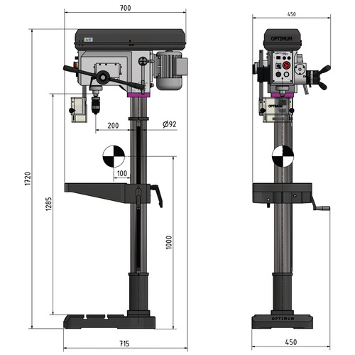 Wiertarka stojąca Optimum OPTIdrill DH 28FS 6