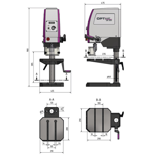Wiertarka stołowa Optimum OPTIdrill DX 15V 6