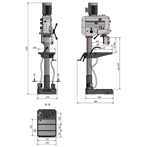 Wiertarka z przekładnią Optimum OPTIdrill DH 35G 3