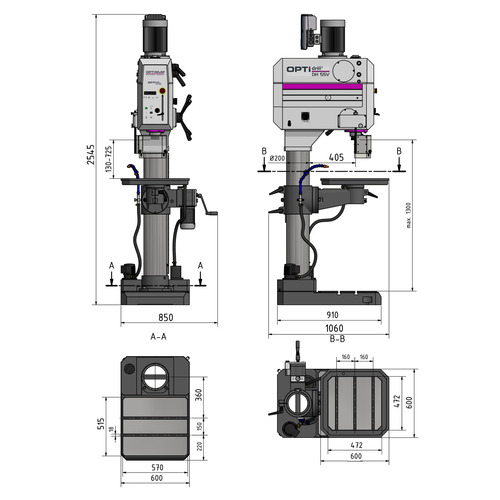 Wiertarka z przekładnią Optimum OPTIdrill DH 55V 6