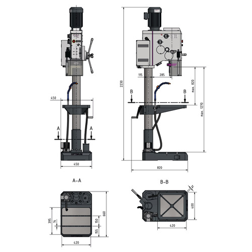 Wiertarka stojąca Optimum OPTIdrill DH 32GSV 6