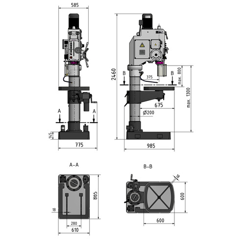 Wiertarka z przekładnią Optimum OPTIdrill B 50GSM 6