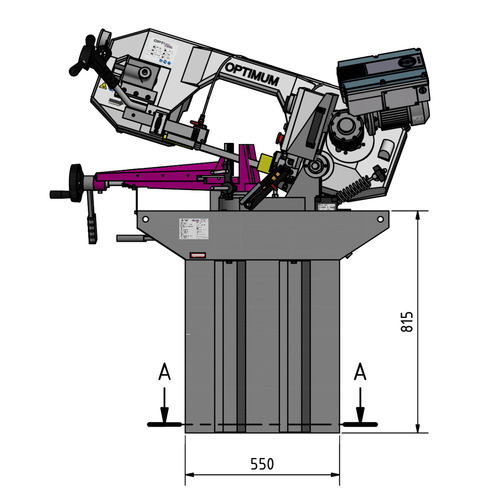 Piła taśmowa do metalu Optimum OPTIsaw SD 281V 4