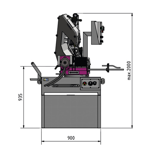 Piła taśmowa do metalu z podwójnym ukośnym cięciem Optimum OPTIsaw SD 351AV 5
