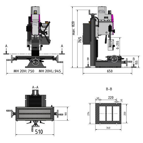 Wiertarko-frezarka Optimum OPTImill MH 20V 6