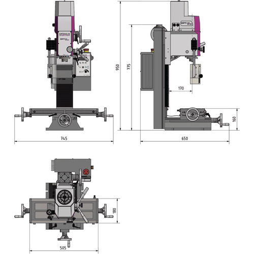 Wiertarko-frezarka Optimum OPTImill MH 22V 6