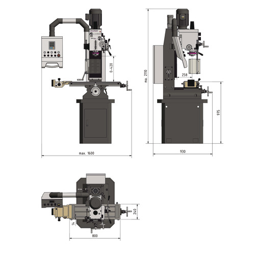 Wiertarko-frezarka Optimum OPTImill MB 4P 5