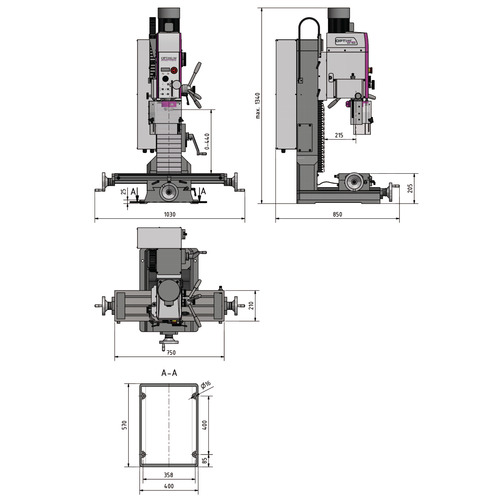 Wiertarko-frezarka Optimum OPTImill MH 35G 4