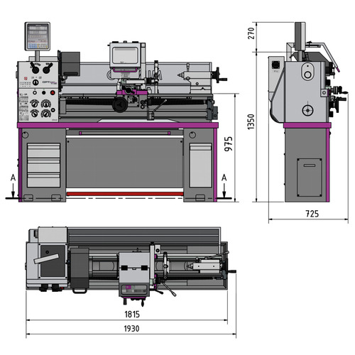 Tokarka mechaniczna Optimum OPTIturn TH 3610D 6