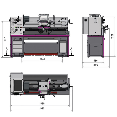 Tokarka mechaniczna Optimum OPTIturn TH 4010 4