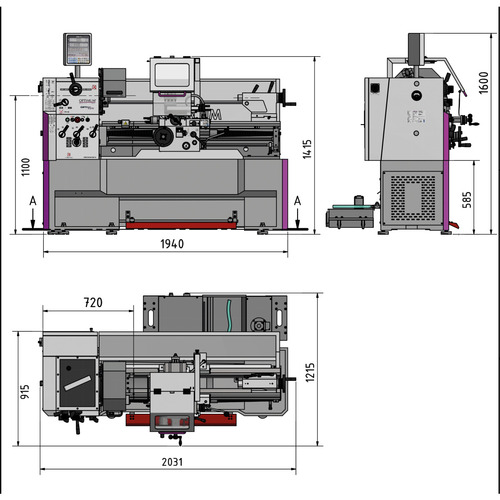 Tokarka centralna i wrzecionowa Optimum OPTIturn TH 4210V 6