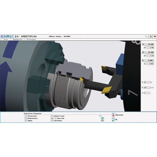 CNC-Software Optimum KELLER SYMplus plusCARE ™ obracanie 3