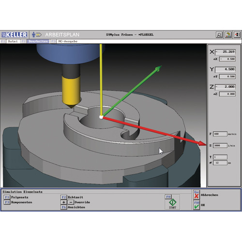 CNC-Software Optimum KELLER SYMplus plusCARE ™ Frezowanie 4