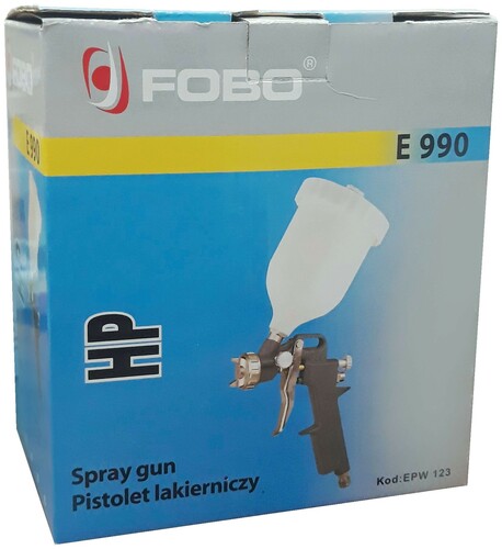Pistolet lakierniczy zbiornik 0,6 l dysza 2,0 mm HP FOBO EPW 123-20 3