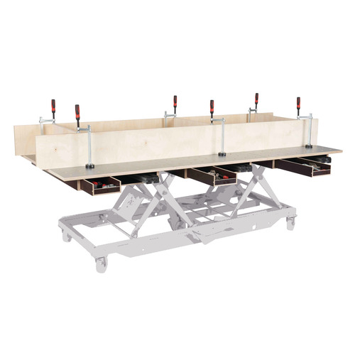 Blat stołu Holzkraft 120x80 cm, blat z perforowanej siatki HPL Ø20 mm, z szufladą 2
