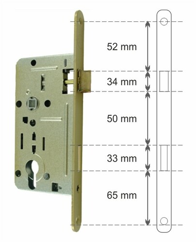 Zamek do drzwi 72/55 wpuszczany na klucz Assa Abloy 4240 prawy 4