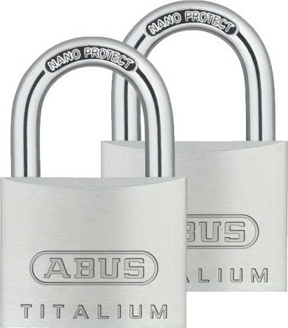 Zestaw 2 szt. Kłódka aluminiowa 40mm ABUS 727 TITALIUM jeden klucz 2