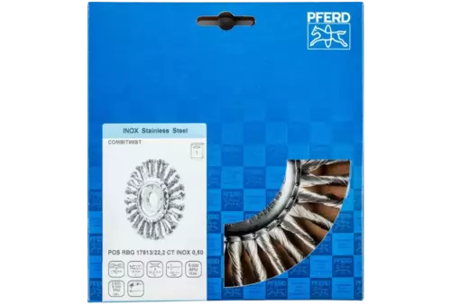 Szczotka tarczowa pleciona COMBITWIST RBG Ø 178 × 13 × 22,2 mm, drut ze stali nierdzewnej Ø 0,50 mm do szlifierki kątowej 2