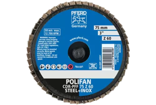 COMBIDISC Zirkon Mini-POLIFAN CDR Ø 75 mm Z60 do stali hartowanej 3