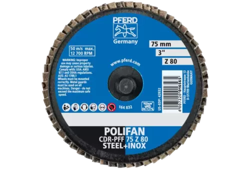 COMBIDISC Zirkon Mini-POLIFAN CDR Ø 75 mm Z80 do stali hartowanej 3