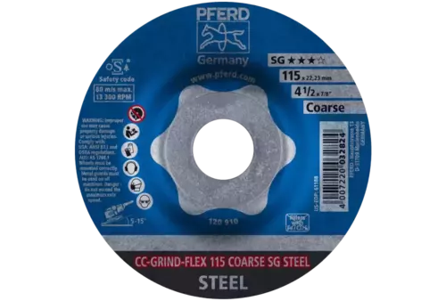 Tarcza do szlifowania metalu 115x22,23 CC-GRIND FLEX SG STEEL wypukła Pferd 64188115 2