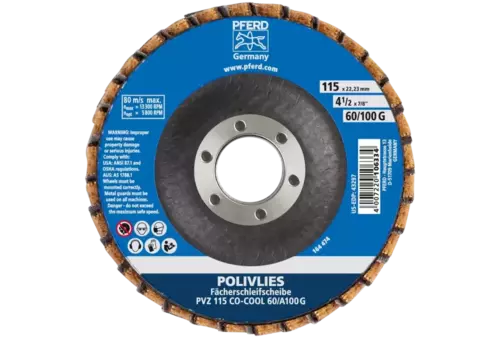 Ściernica włókninowa POLIVLIES PVZ ceramiczna Ø115 mm otwór 22,23 mm CO-COOL60/A100 G do szlifu dokładnego 3