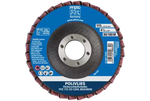 Ściernica włókninowa POLIVLIES PVZ ceramiczna Ø115 mm otwór 22,23 mm CO-COOL80/A180M do szlifu dokładnego 3