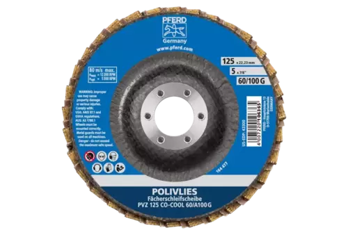 Ściernica włókninowa POLIVLIES PVZ ceramiczna Ø 125 mm otwór 22,23 mm CO-COOL60/A100 G do szlifu dokładnego 3