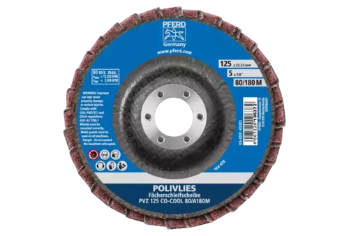 Ściernica włókninowa POLIVLIES PVZ ceramiczna Ø 125 mm otwór 22,23 mm CO-COOL80/A180M do szlifu dokładnego 3