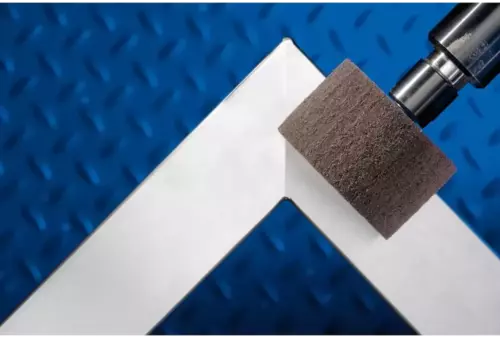 Włókninowa ściernica trzpieniowa POLINOX PNL Ø 80 × 50 mm trzpień Ø 6 mm A100 do szlifu dokładnego i wykańczania 2