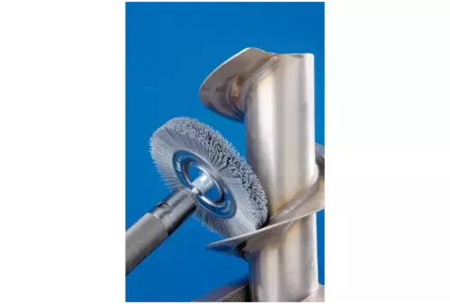 Szczotka tarczowa wąska niepleciona RBU Ø150 × 16x zmienny otwór, włókno SiC Ø1,00 mm ziarno 80 2