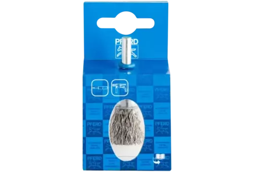 Niepleciona szczotka-pędzelek POS PBU Ø15 mm trzpień Ø6 mm drut ze stali nierdzewnej Ø0,35 mm 2