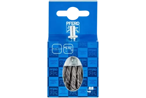 Pleciona szczotka-pędzelek POS PBG Ø30 mm trzpień Ø6 mm drut stalowy Ø0,35 2