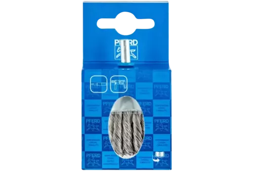 Pleciona szczotka-pędzelek z ochroną z tworzywa sztucznego POS PBG Ø30 mm trzpień Ø6 mm drut ze stali nierdzewnej Ø0,35 2