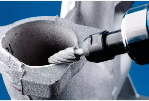Wysokowydajny trzpień frezarski ze stopów twardych ALU kształt stożkowy RBF Ø 12x25mm, trzonek Ø 6 mm do aluminium / metalu 4
